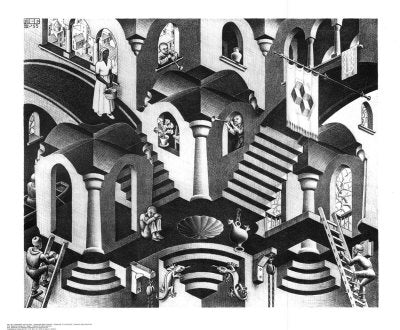 M.C. Escher Concave and Convex Offset Lithograph