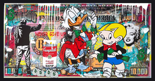 Jozza **MR. McDUCK & MR. MONOPOLY** Original Mixed Media with Acrylic