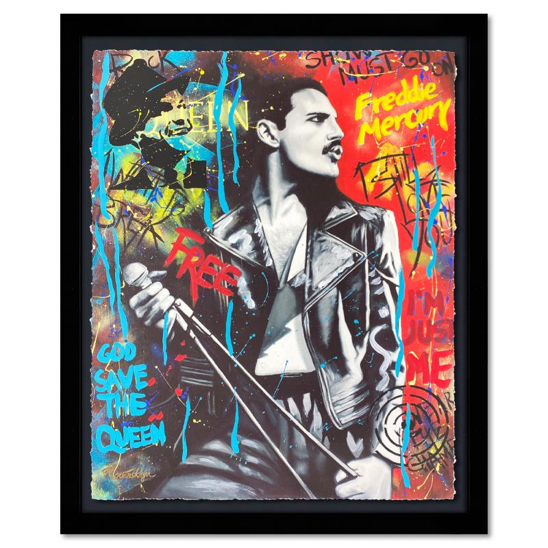 Nastya Rovenskaya "Queen" Freddie Mercury Original Mixed Media